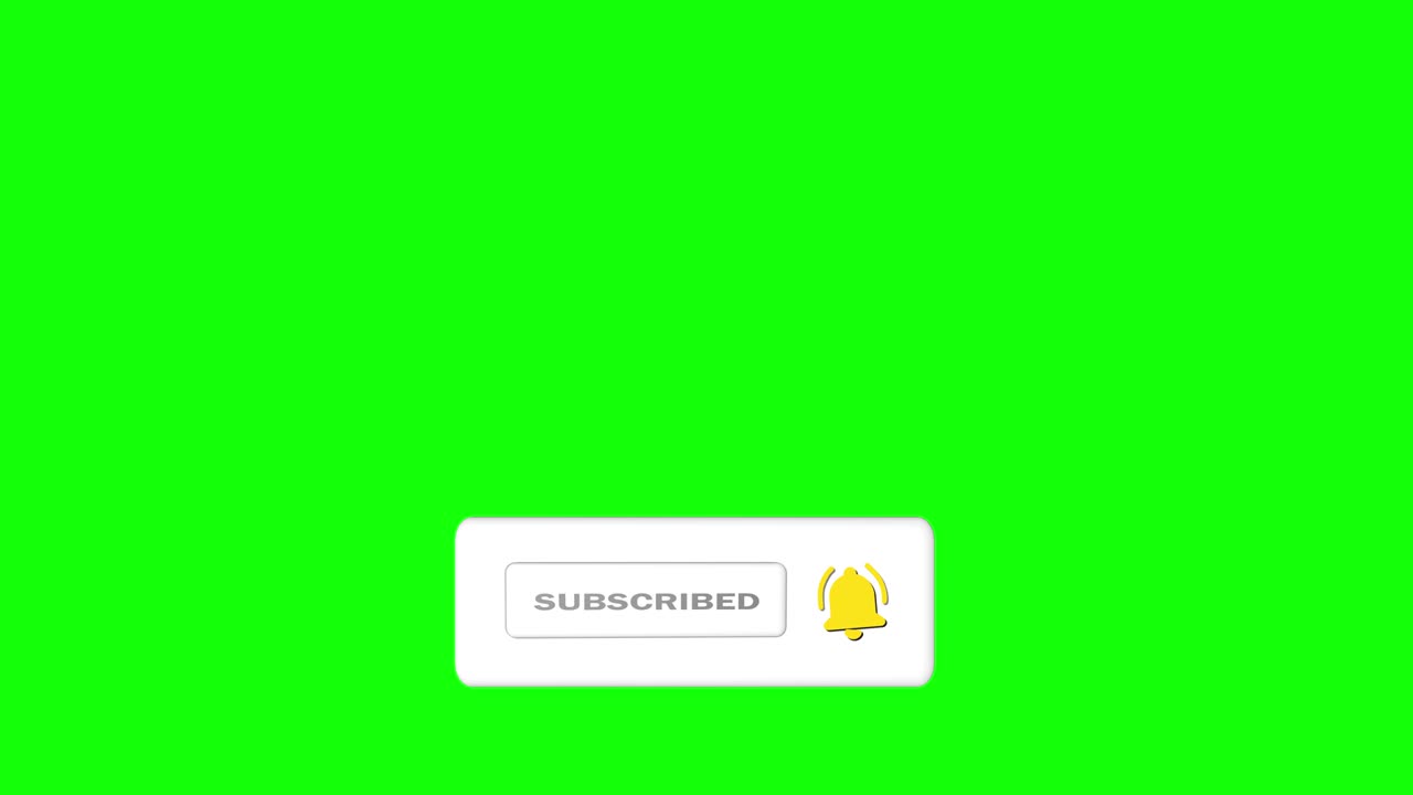 Editorial Footage: Animation of a Subscribe and Notification Button for Youtube motion graphics. Green screen