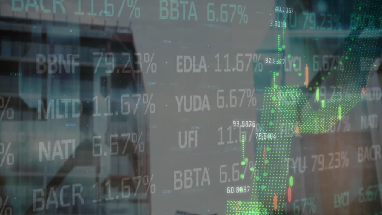 어두운 배경에서 데이터 처리의 애니메이션