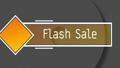 animación del texto de venta flash sobre un fondo negro en movimiento