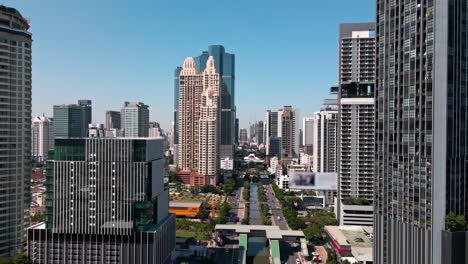 aerial view of bangkok downtown. real estate development asia