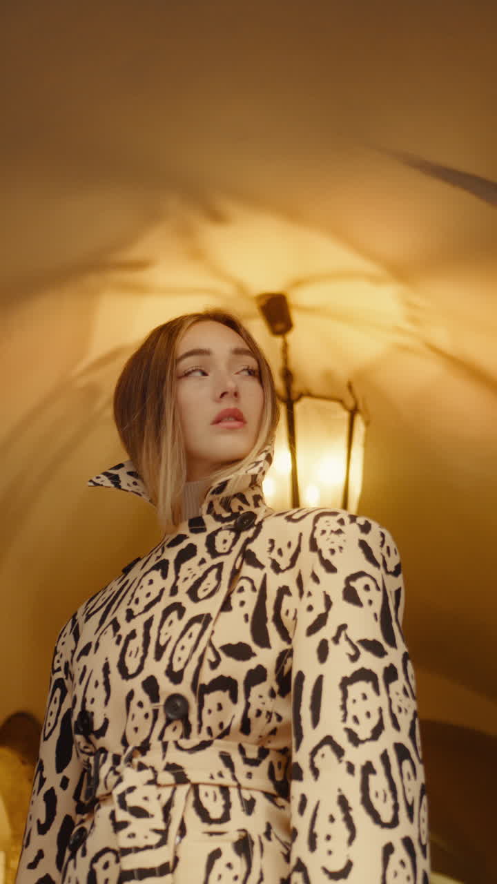 Woman in Leopard Print Coat