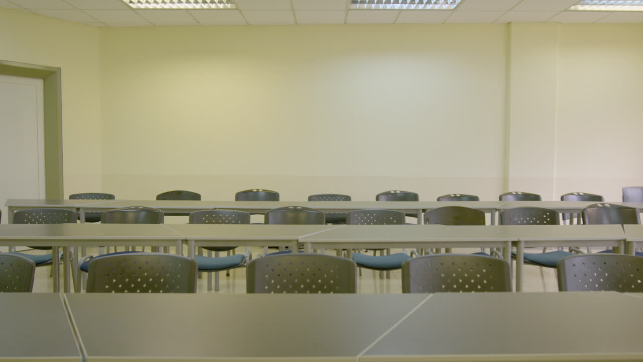 empty classroom with chairs