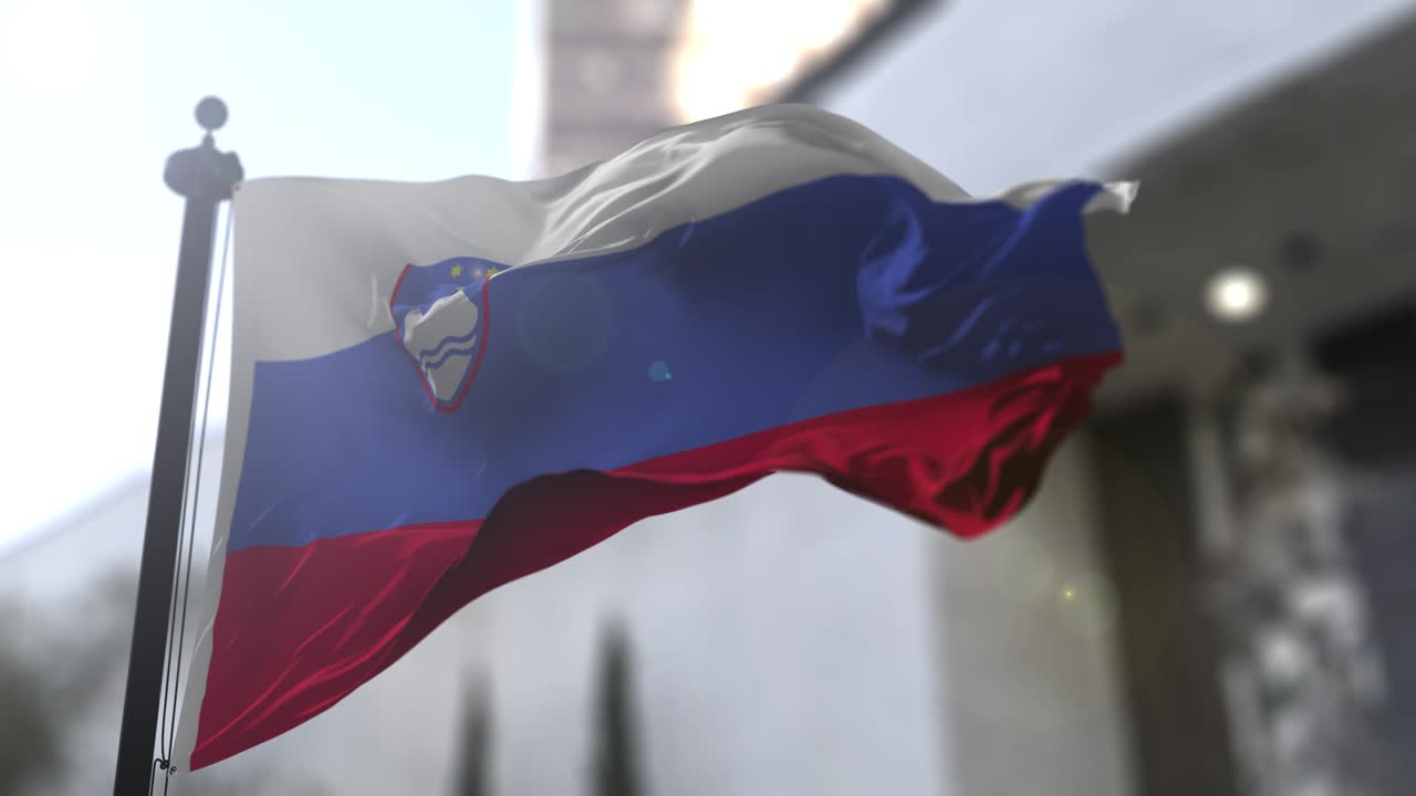 slowenische nationalflagge. slowenien land, das mit der flagge weht. politik und nachrichten illustration