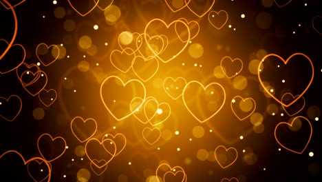 corazones románticos de oro