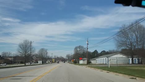 driving through clinton sc on a bright sunny day