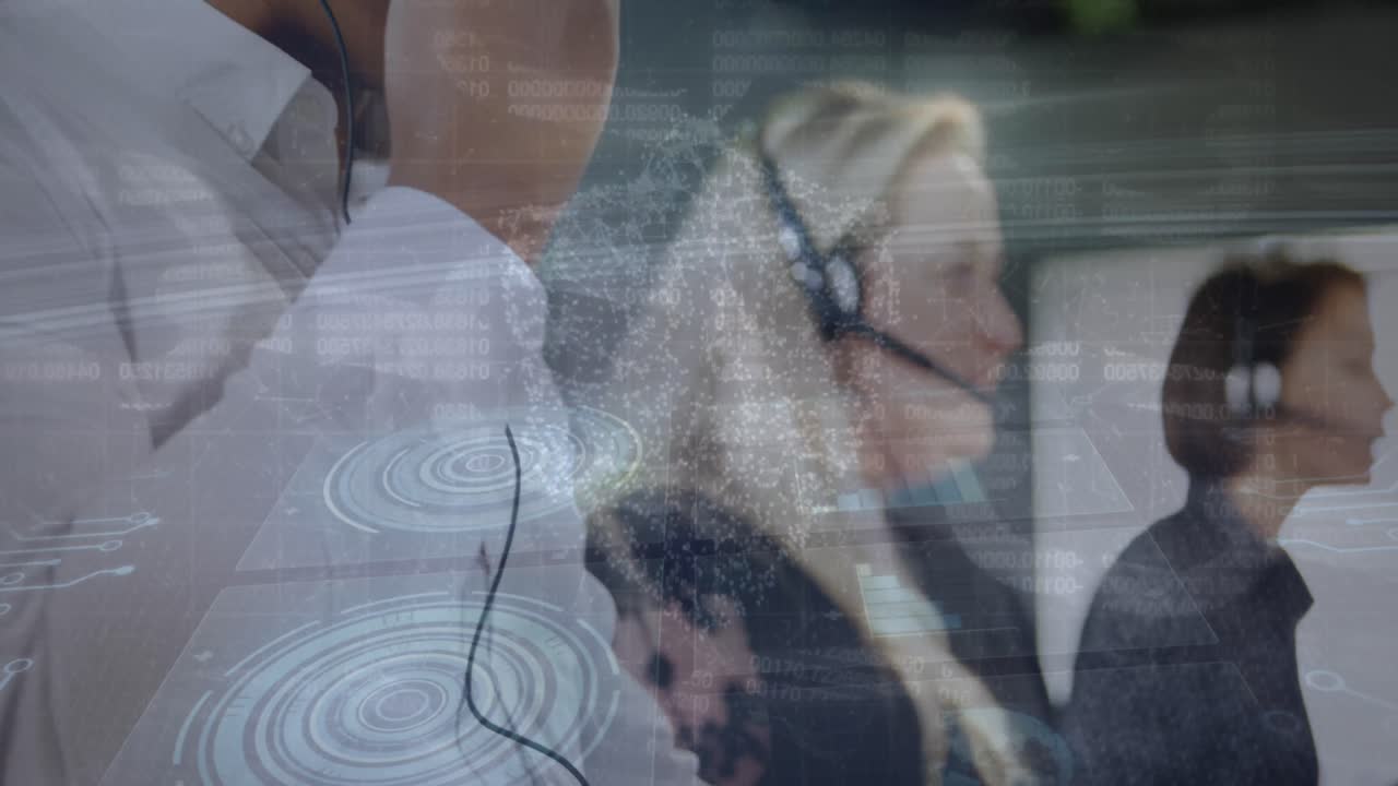 animación de la red de conexiones a través de una pareja que corre al aire libre