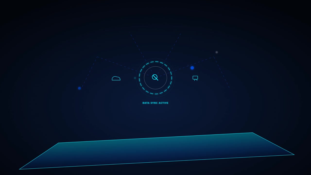 Interface de Sincronização de Dados Digitais com Elementos HUD Futuristas