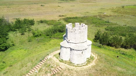 medieval stone church of st. nicholas (sveti nikola) from 12th century near nin, dalmatia, croatia