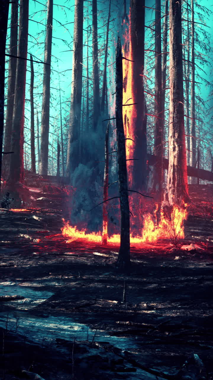 un incendio forestal se quema con llamas feroces