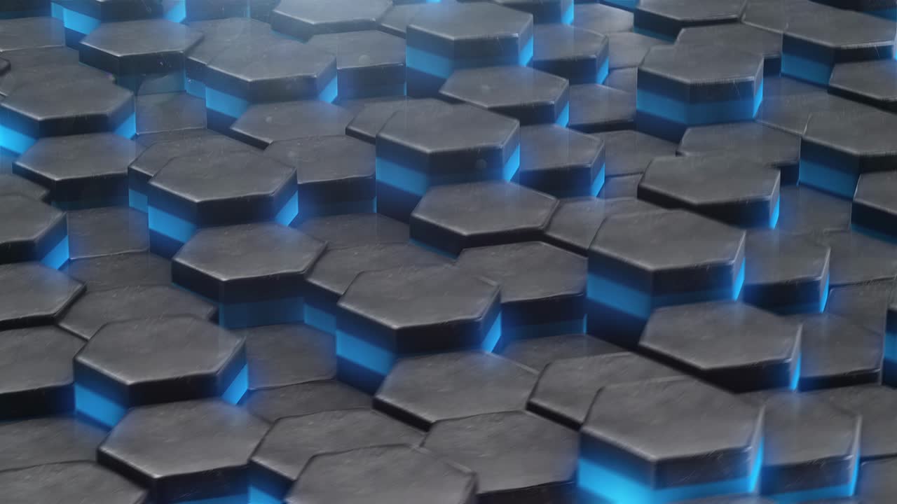 Vj looped background with animated neon hexagon