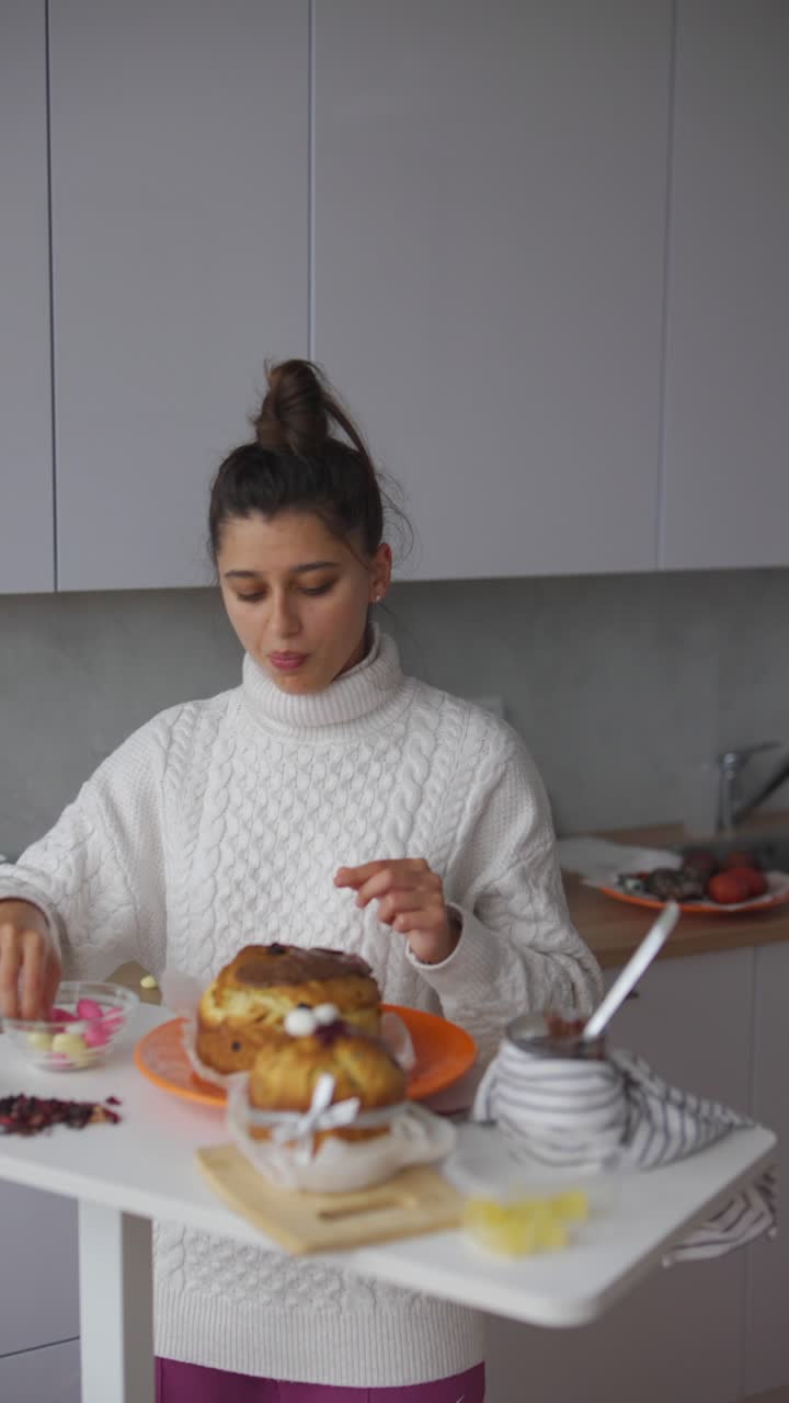 Woman Baking Easter Bread