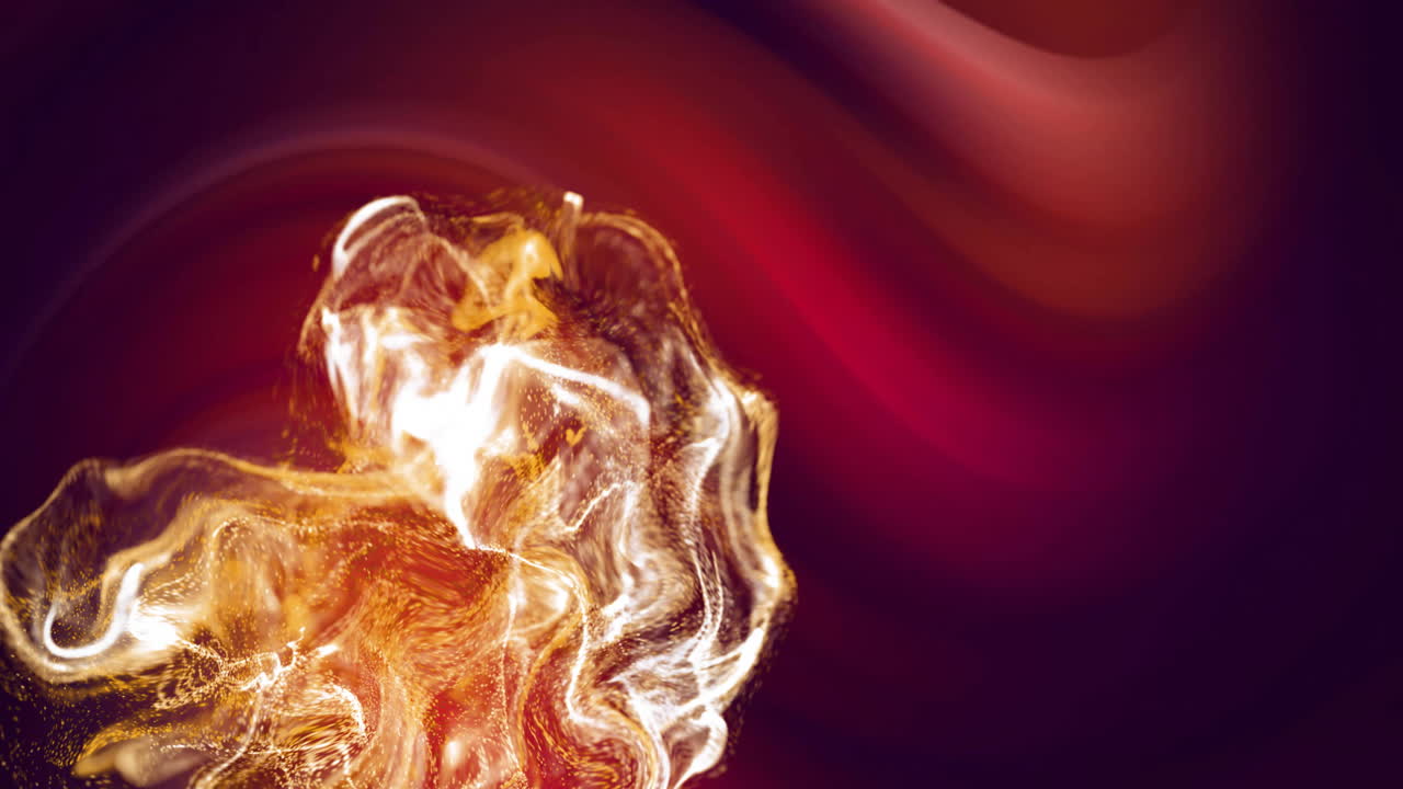 Animation of glowing lights moving over red light trails background