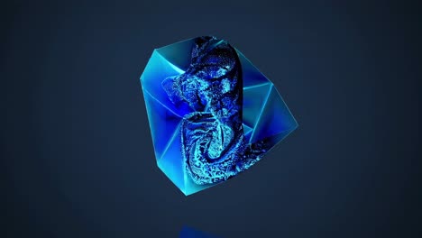 forma geometrica blu brillante astratta