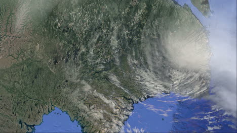 huracán desde el espacio satélite tierra tormenta tifón clima nube tiempo 4k