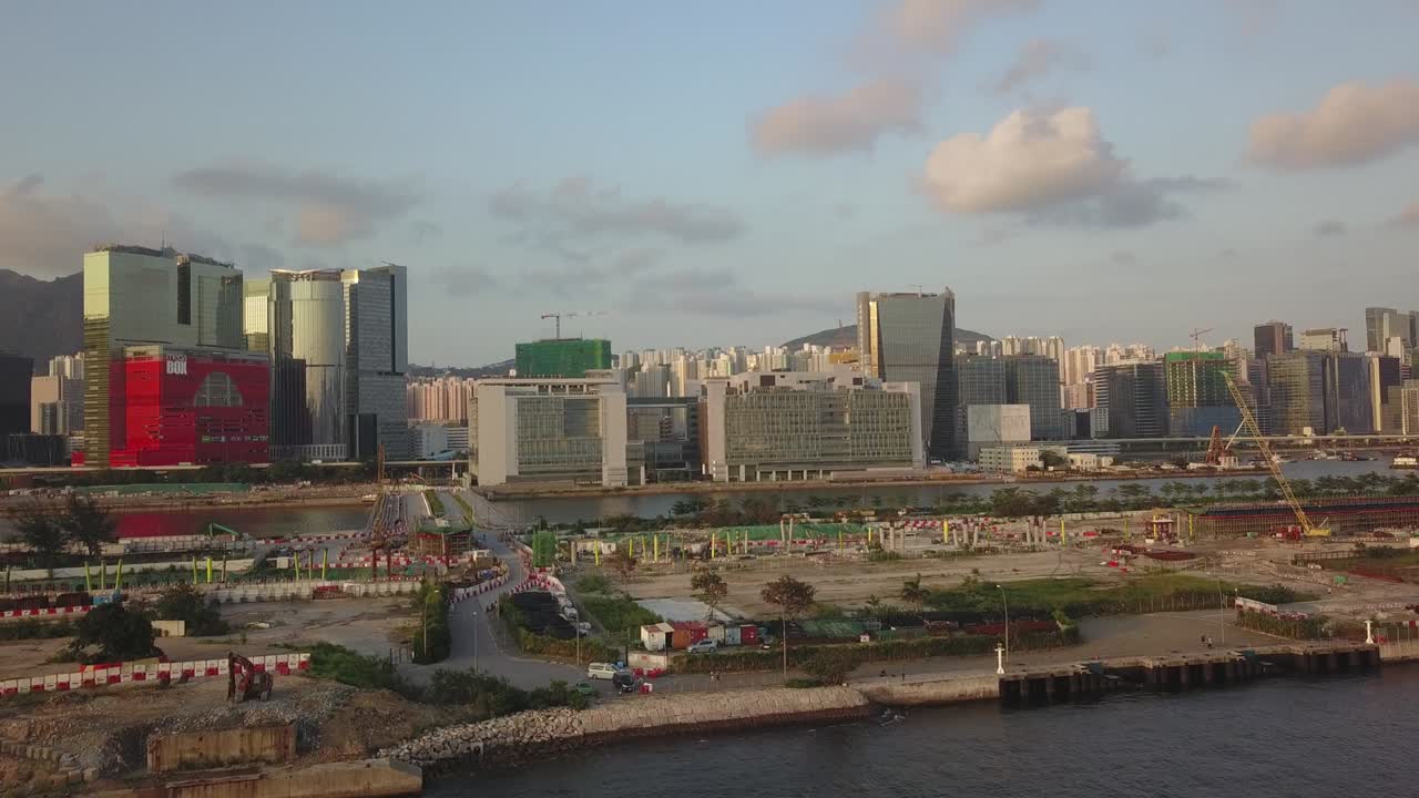 imagen aérea del distrito de kowloon en hong kong