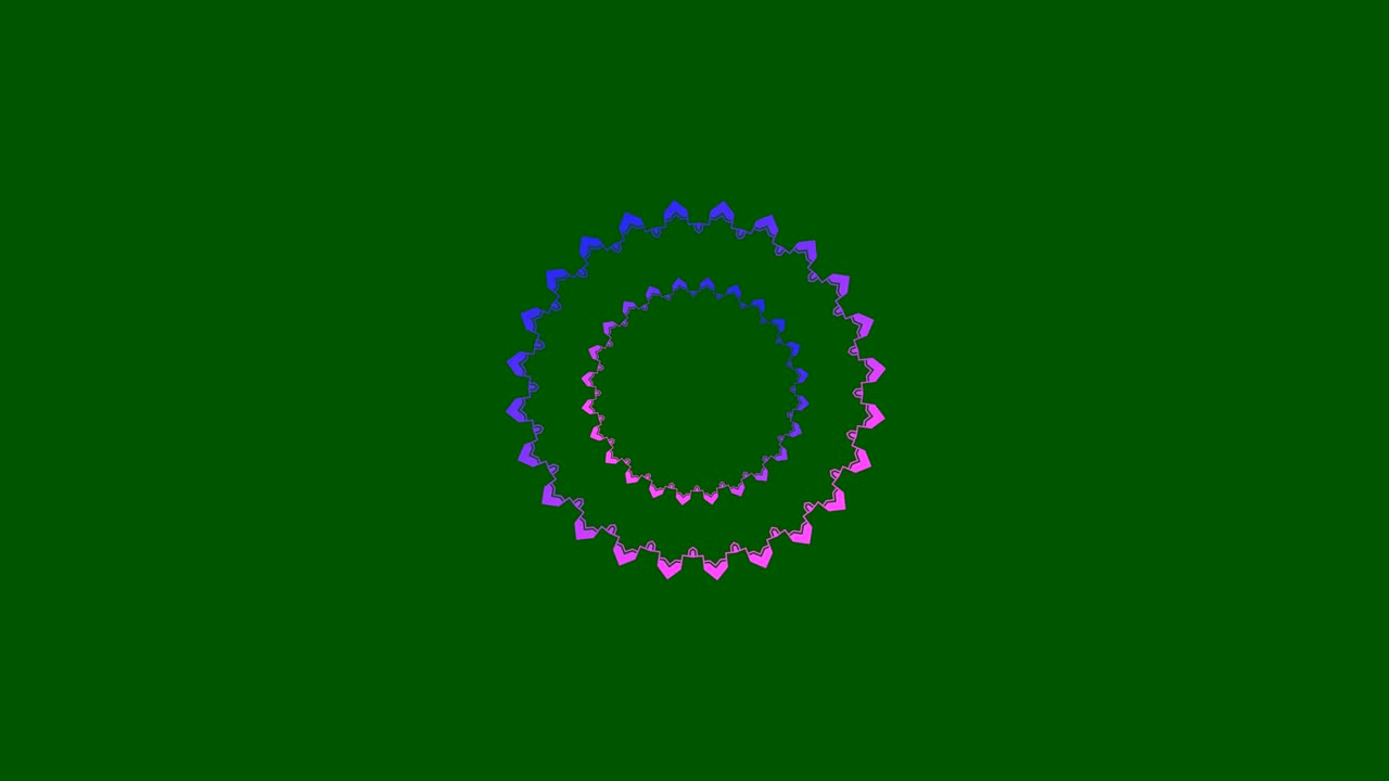 중앙에서 회전하는 그래픽 그림은 색을 바니다.