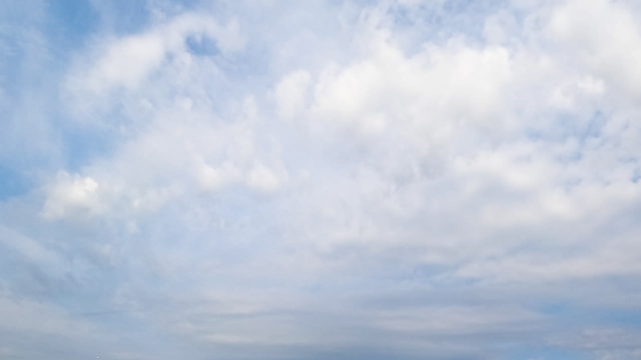 Blue skies being covered with light white cloudscape. Summer sky with cloudscape formation. Timelapse.