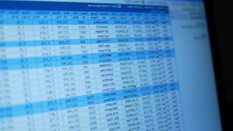 detailed data overview: analyzing tabulated record sequences on a computer screen for improved insights and decision-making processes