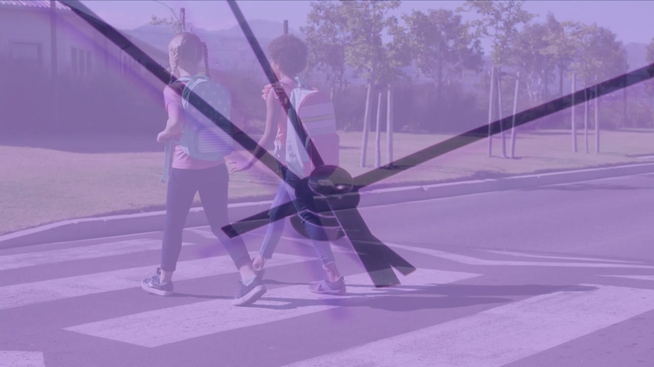 Animation of network of connections over drone with parcel over airport