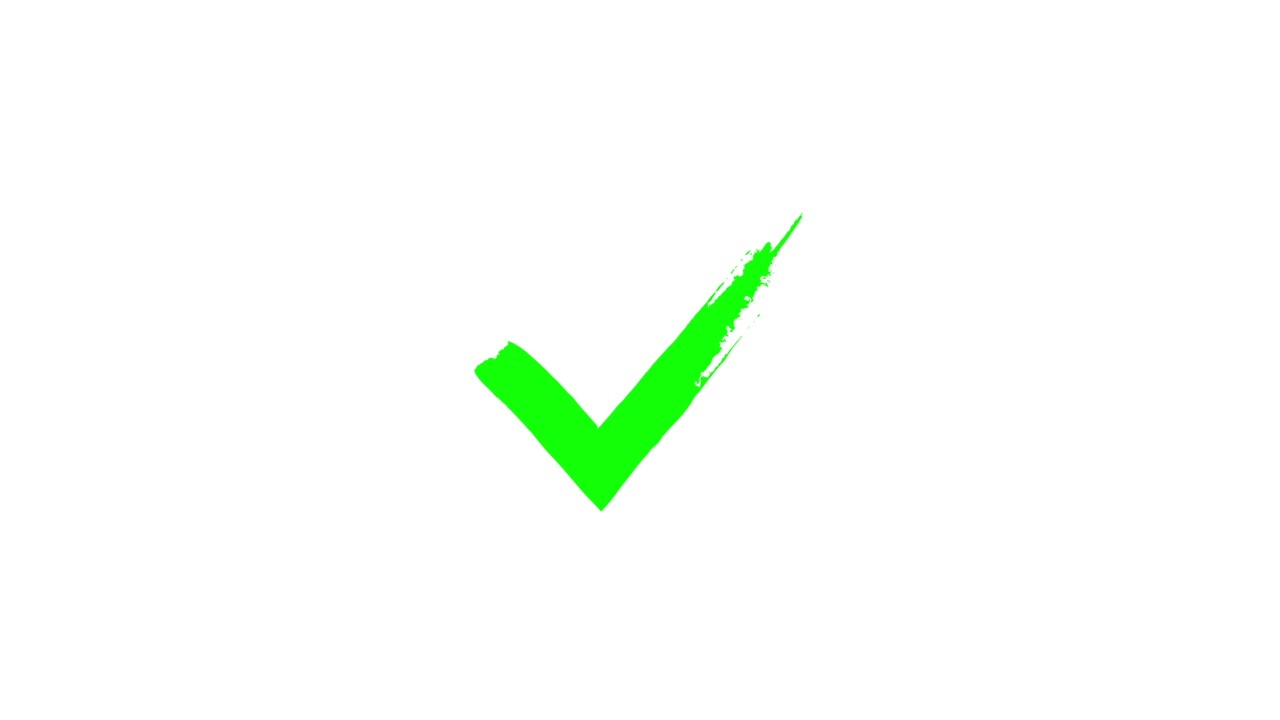 Animated Green Checkmark Appearing on White Background