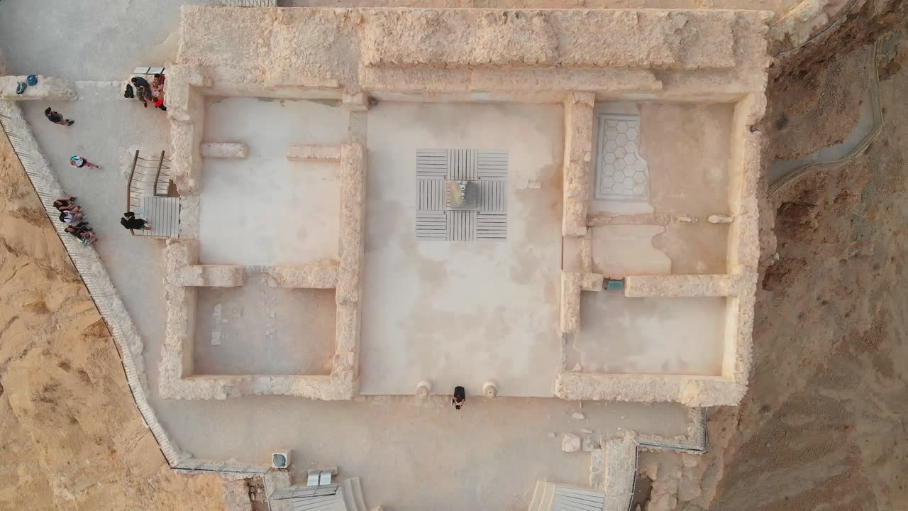 masada, israel. filmado con un avión no tripulado volando