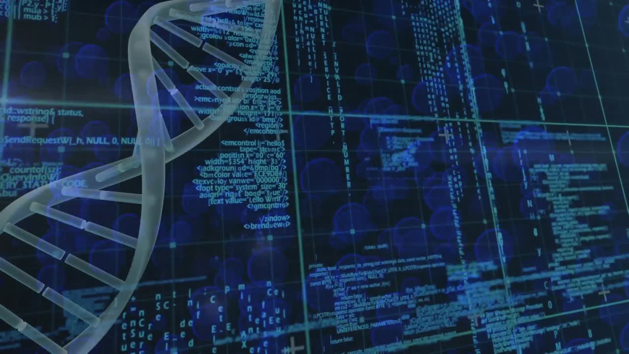 Animation of dna strand and data processing
