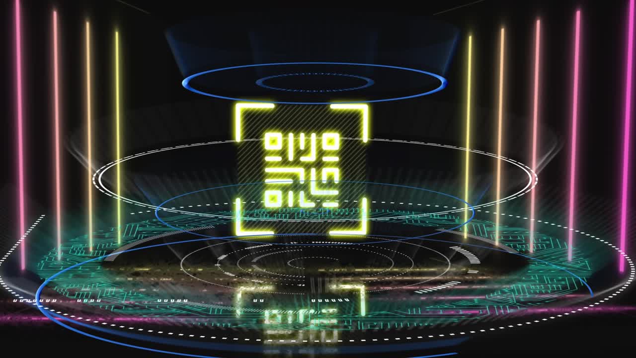 Animazione di scansione con mirino su codice QR