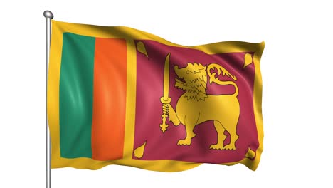 flag of sri lanka with fabric structure in the wind (alpha channel, loopable)