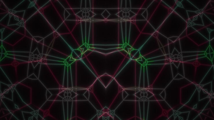 Futuristic Abstract Geometric Neon Lines Pattern Loop