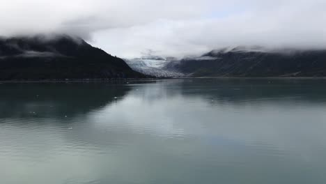 wide shot of a glacier and the mountains in the glacier bay national park,alaska