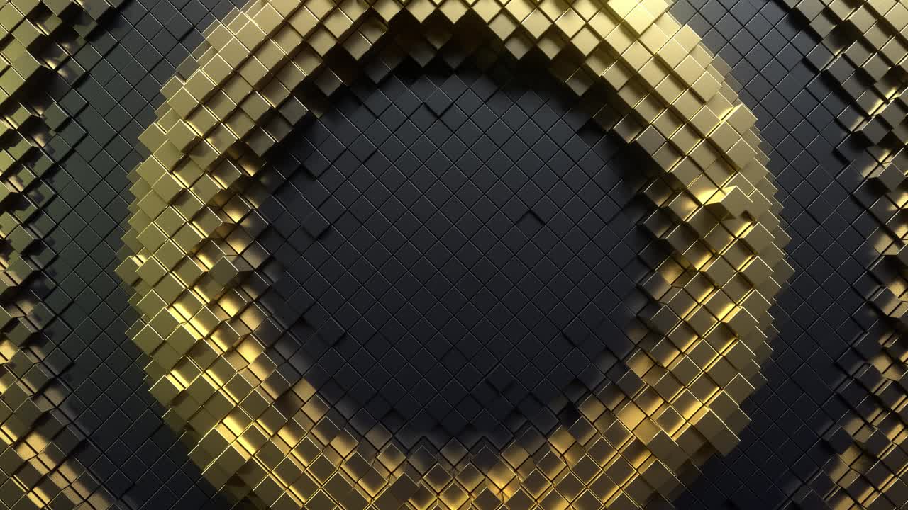 검은색 움직이는 큐브 표면으로 추상적인 배경.