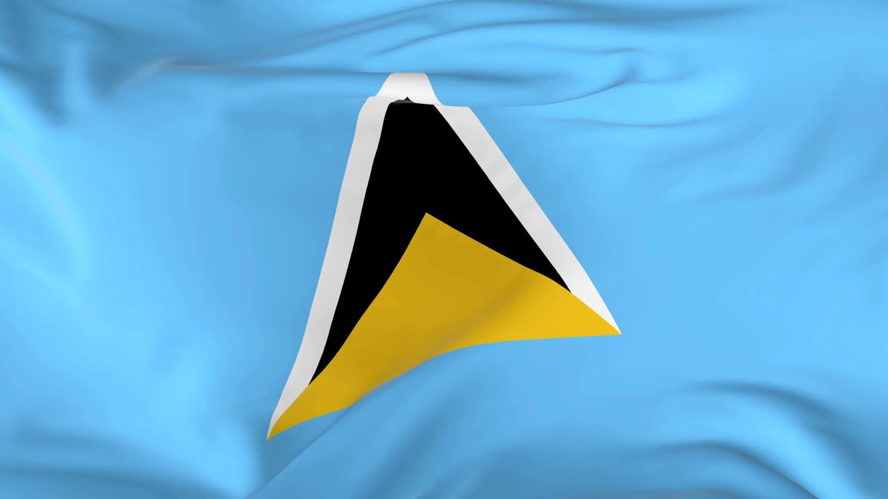 Endlos wehende Flagge St. Lucias als Hintergrund