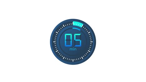the 5 minutes timer. stopwatch icon in flat style.motion graphics.