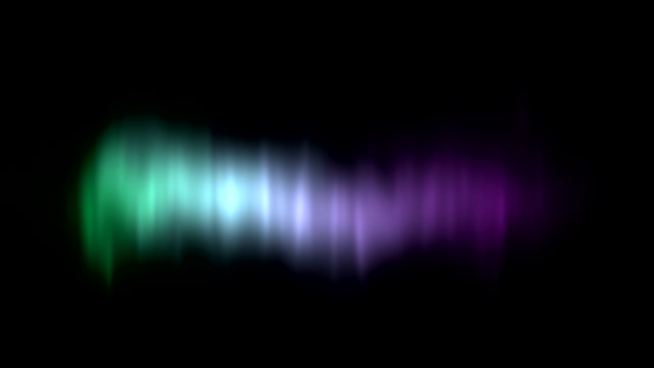 aurora boreal realista o luces del norte bucle sin costuras. cortinas de luz polar de color verde brillante y púrpura sobre un fondo negro