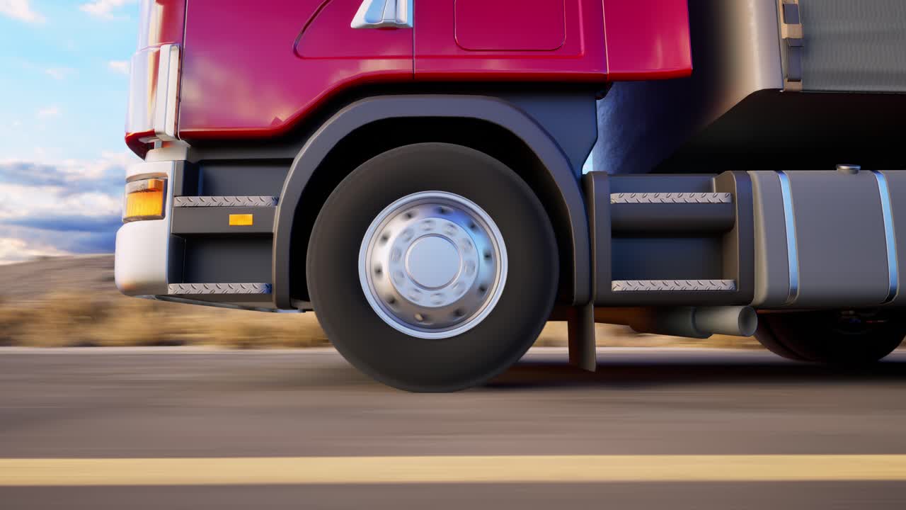 도로에 달린  트럭, 화물 운송, 운송 방식, 트럭