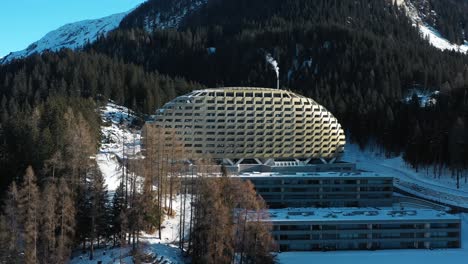 excellent aerial view of the alpengold hotel in davos, switzerland