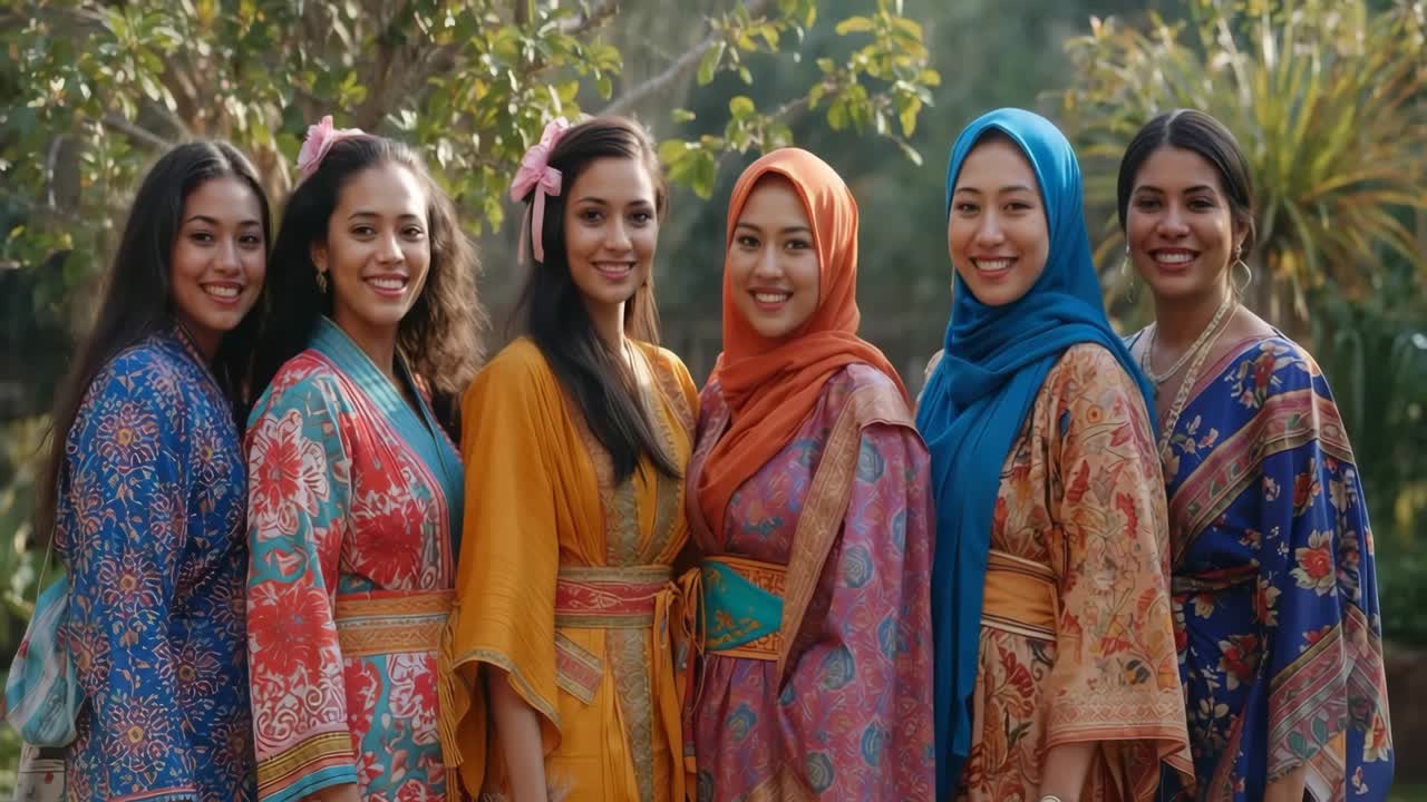 Group of Women in Traditional Clothing