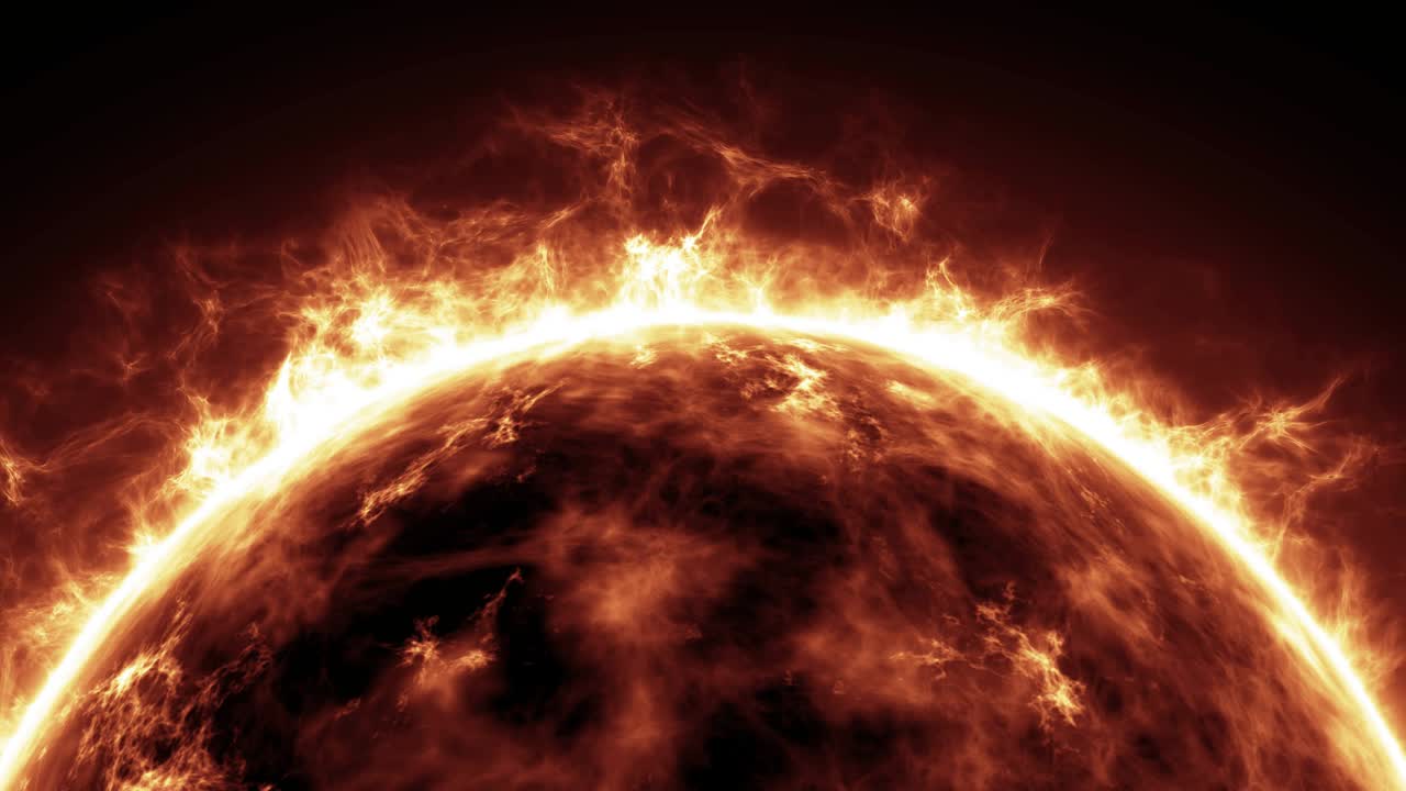 Realistic Sun surface with heat solar waves and flames.