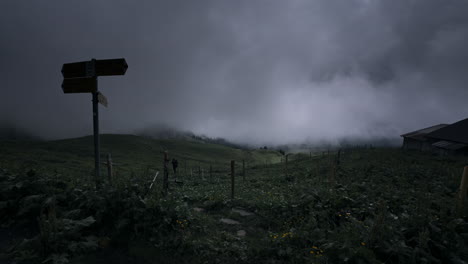 misty mountain hiking trail