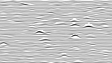 black and white lines horizontal motion background. computer generated loop animation.