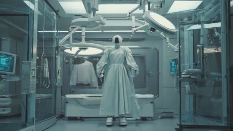 robot in a futuristic operating room