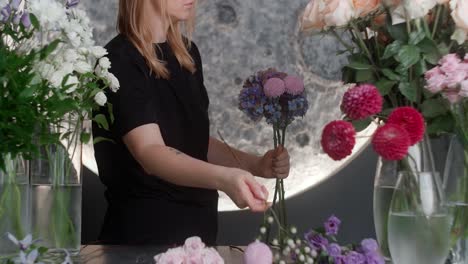 florist arranging a beautiful bouquet