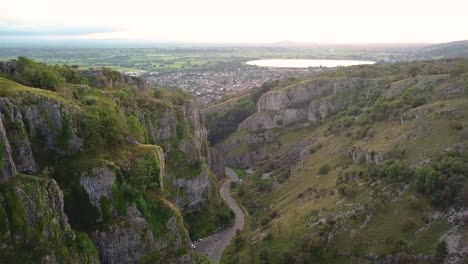 arial shot of beautiful hills and gorge