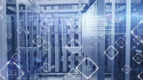 animation of 6g text and data processing over computer servers