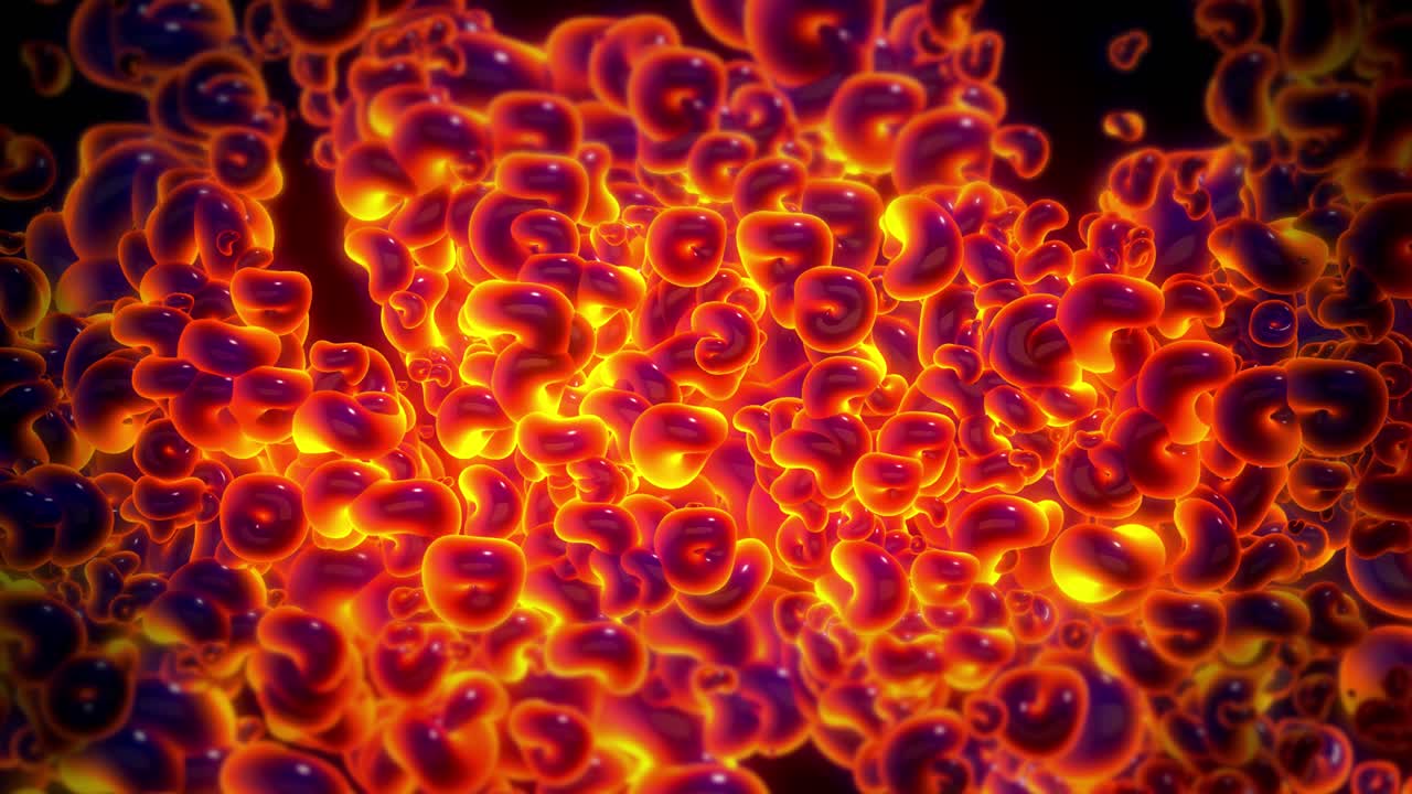 Bolle Fluide Luminose Astratte in Movimento Continuo