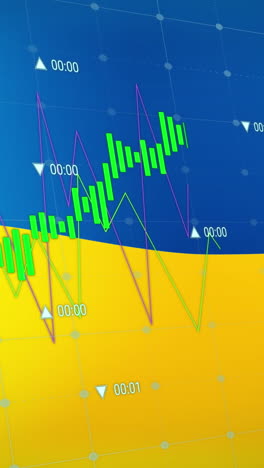 animación de gráficos y datos sobre la bandera de ucrania