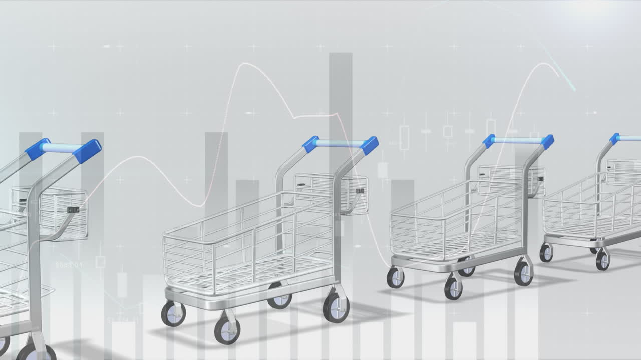 전자 쇼핑 카트를 통해 금융 데이터 처리의 애니메이션