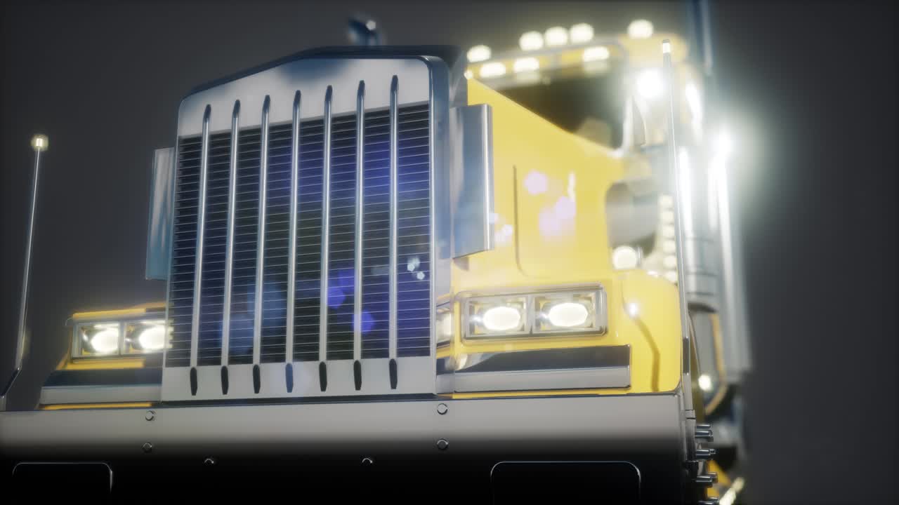 스튜디오에서 밝은 미국 트럭 트랙