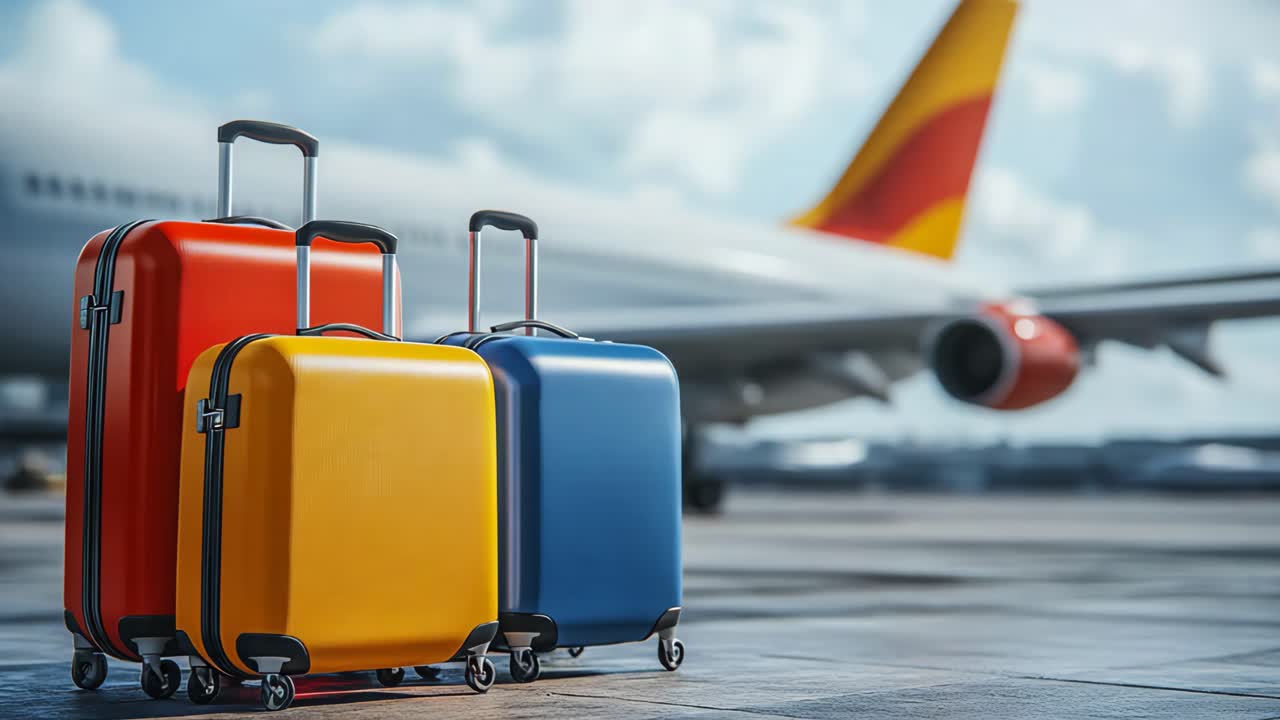 Colorful Suitcases at the Airport