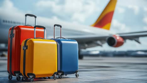 colorful suitcases at the airport